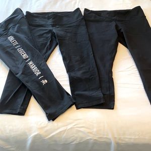 Bundle of 3 Black Lululemon Crop Pants Including 1 SoulCycle